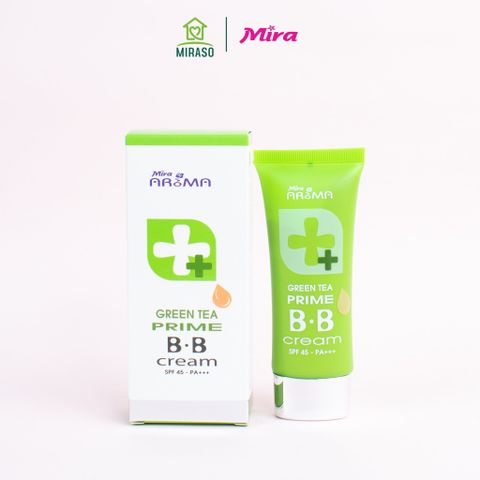 Kem Nền BB Cream Trà Xanh MIRA AROMA Green Tea Prime 30ml C295