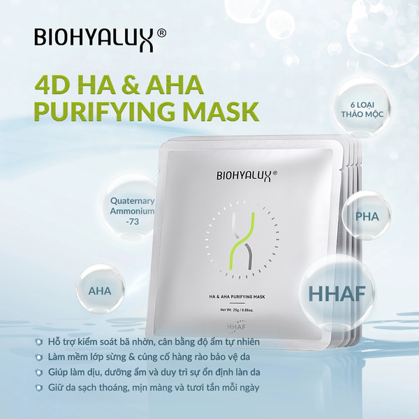  4D HA & AHA PURIFYING MASK | MẶT NẠ KIỂM SOÁT DẦU NHỜN & LÀM SẠCH DA 