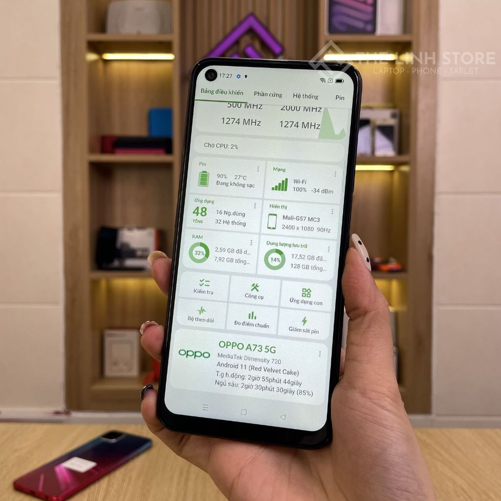 Điện thoại Oppo A73 5G ram 8G 128G - Dimensity 720 màn IPS 90Hz