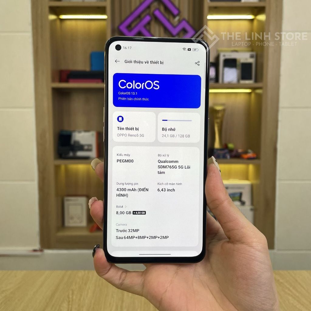Điện thoại Oppo Reno5 5G màn AMOLED 90Hz - Snapdragon 765 5G ram 8G 128G