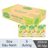  Sữa đậu nành Fami nguyên chất ít đường hộp 200ml Lốc 6 hộp 