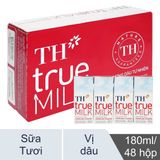  Sữa tiệt trùng hương dâu TH True Milk lốc 4*110ml/4*180ml 