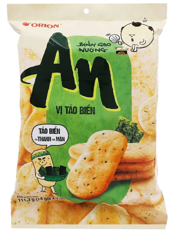  Bánh gạo An vị ngọt tự nhiên/tảo biển túi 14 gói 
