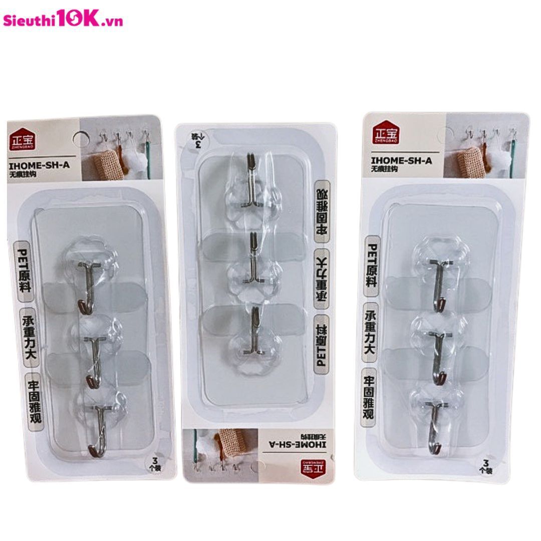  Móc Dính Tường Trong Suốt/Gold Bám Tường Siêu Chắc 