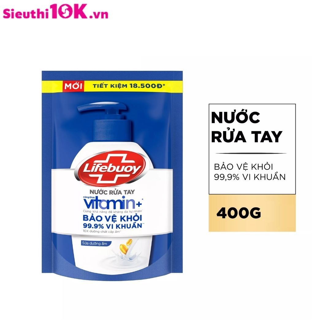  Lifebuoy Nước Rửa Tay Khử Mùi Hương Chanh/Bảo Vệ Túi 400G 