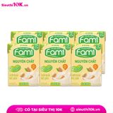  Sữa đậu nành Fami nguyên chất ít đường hộp 200ml Lốc 6 hộp 