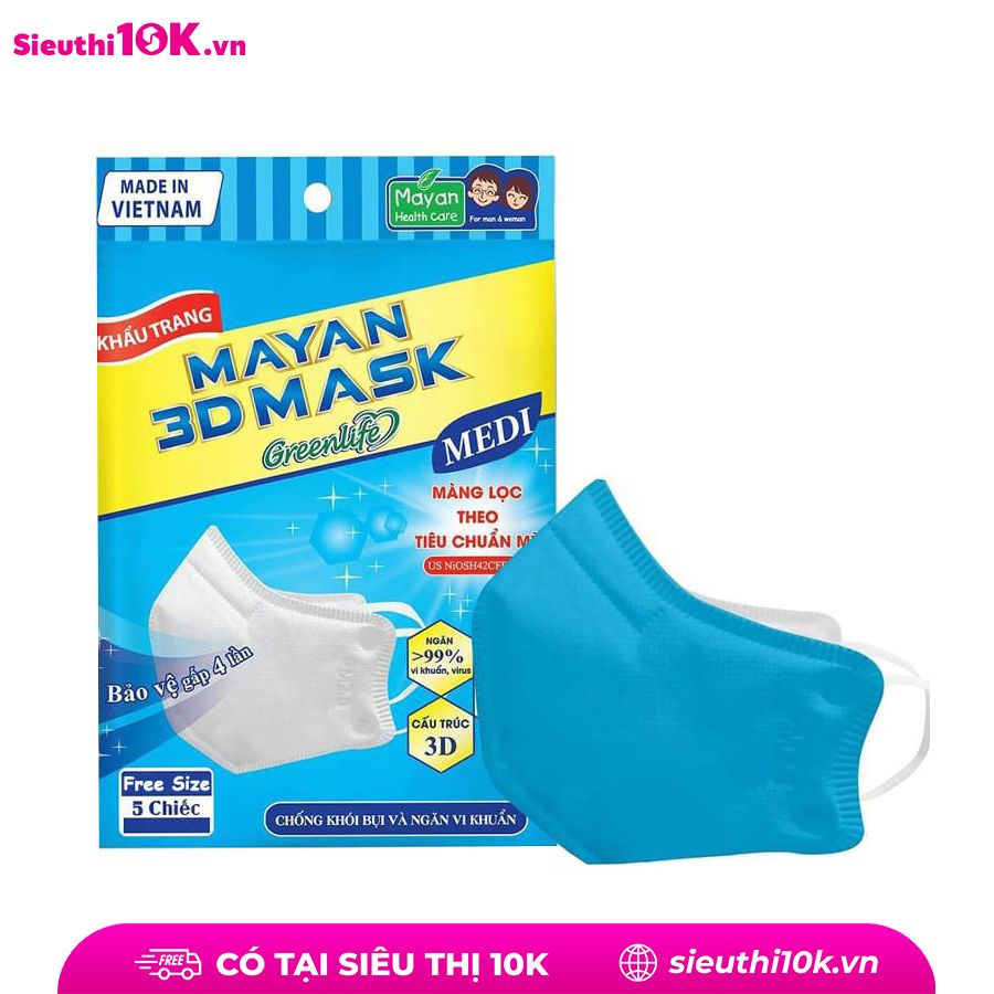  Khẩu Trang Mayan 3D Pm 2.5 Medi (5 Chiếc) 
