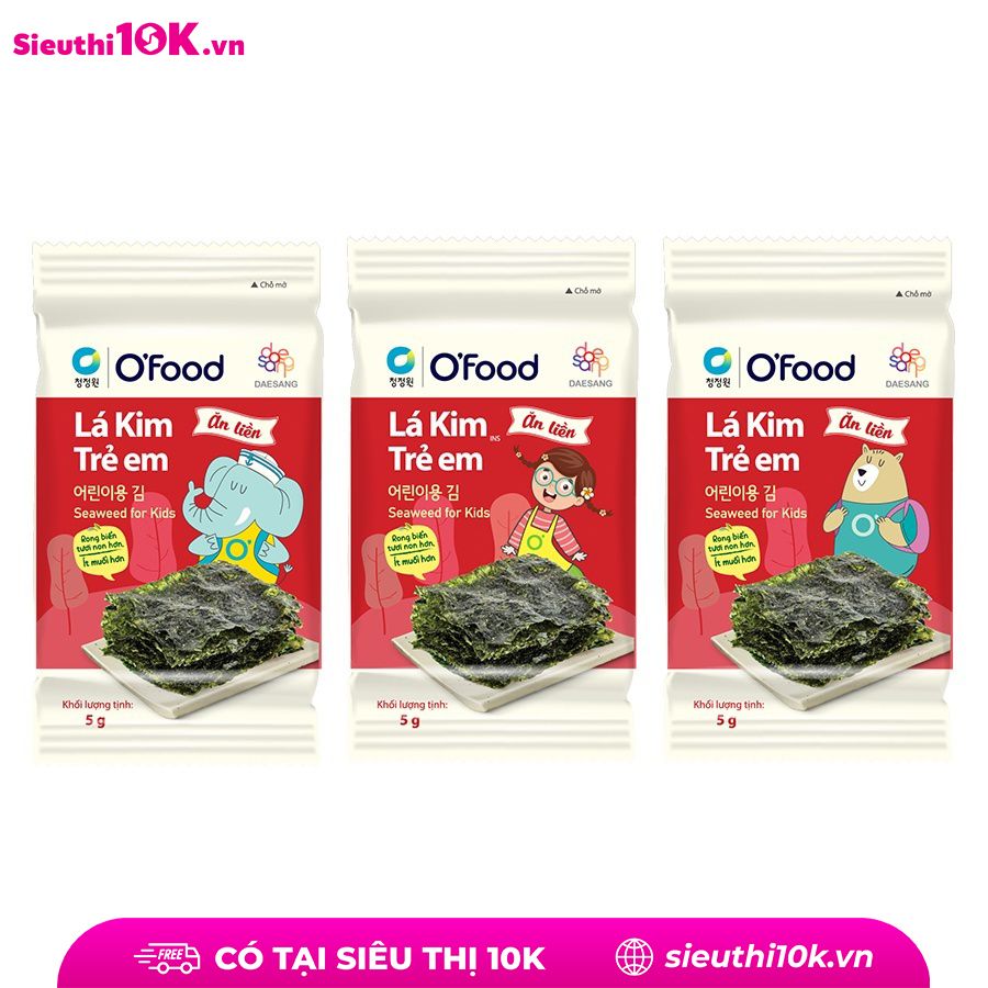  Lá kim ăn liền trẻ em O'Food 3 gói 5g 