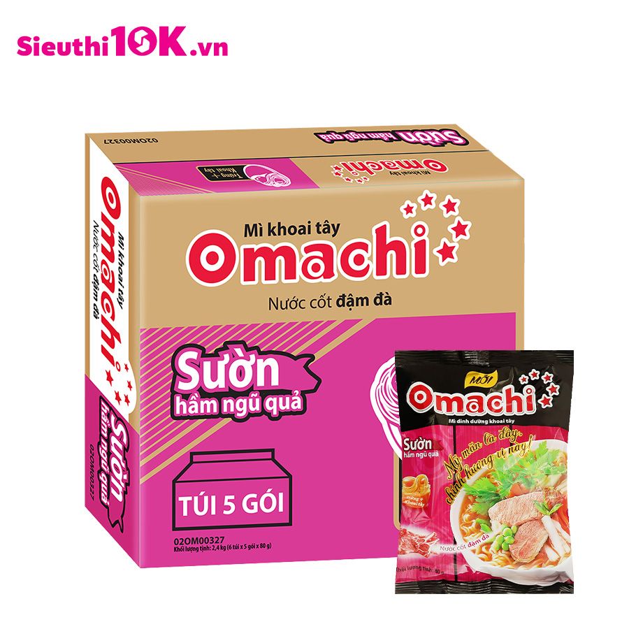  Thùng Mì Omachi Sườn Hầm Ngũ Quả Gói 80G 