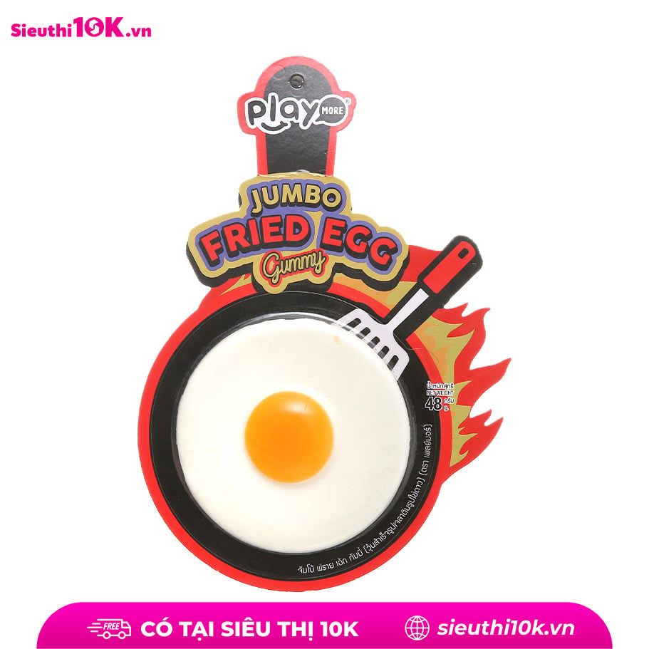 Kẹo dẻo Playmore hình trứng chiên Jumbo 48g 