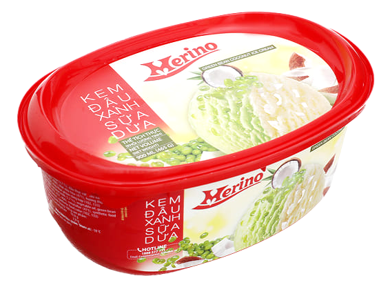  Kem hộp dâu hương vani/dừa/socola Merino 900ml 