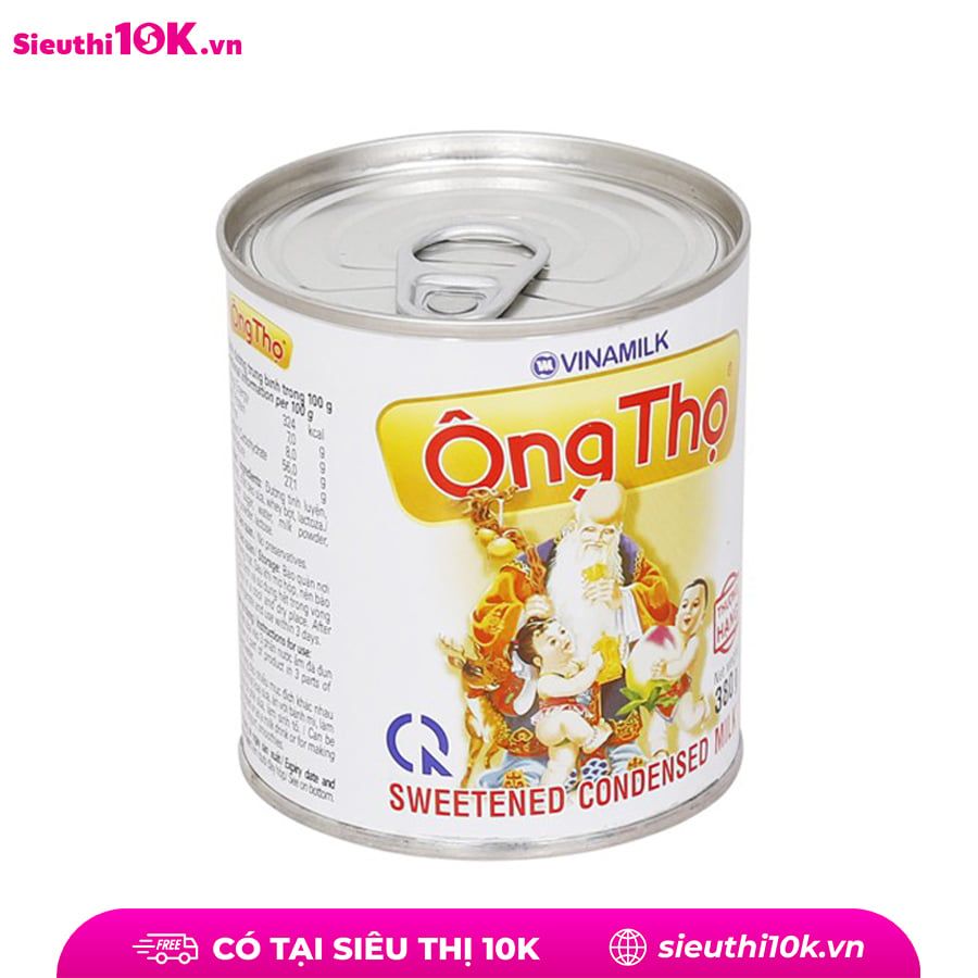  Sữa đặc có đường Ông Thọ Vinamilk nhãn trắng Lon 380g 