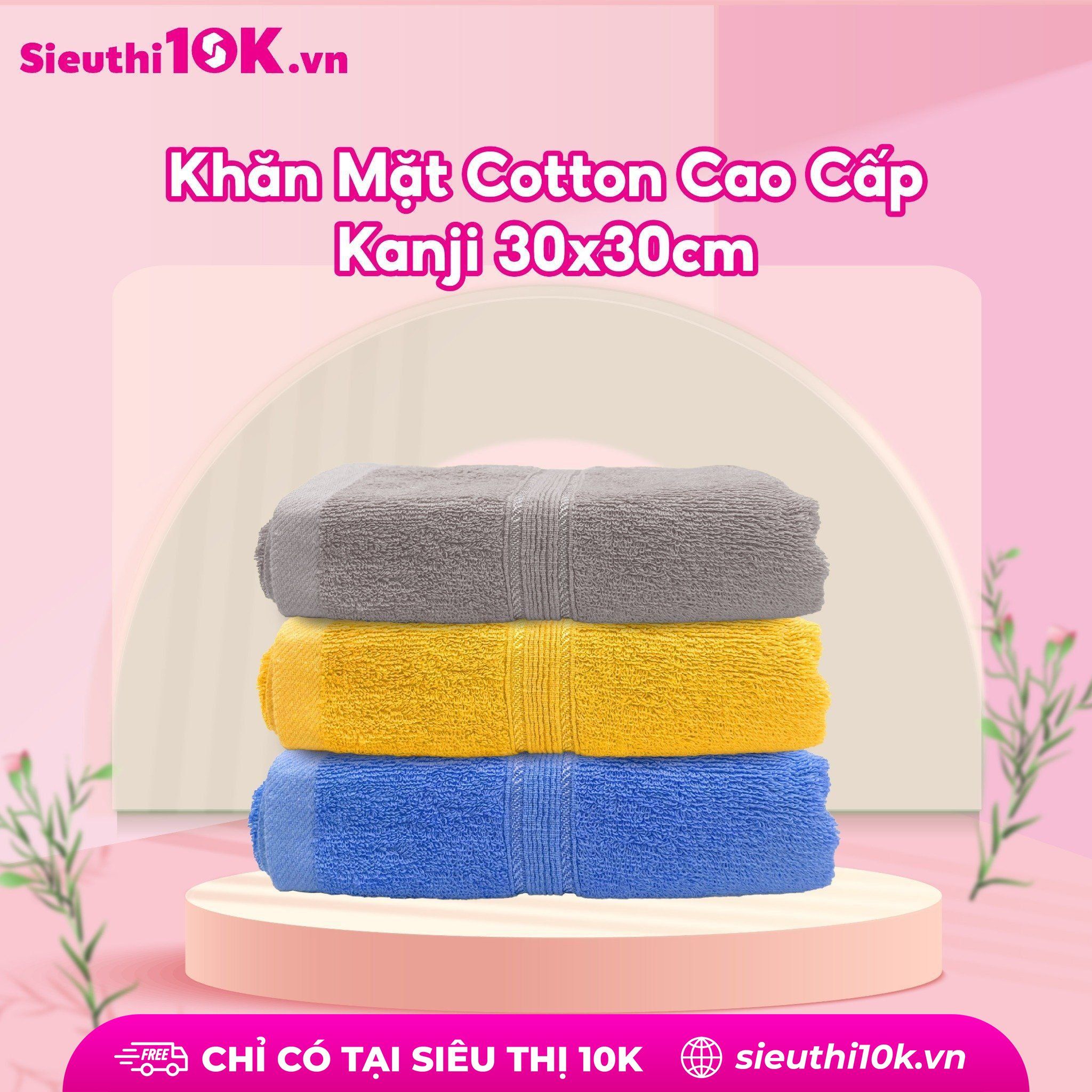  Khăn Mặt Cotton Cao Cấp Kanji 