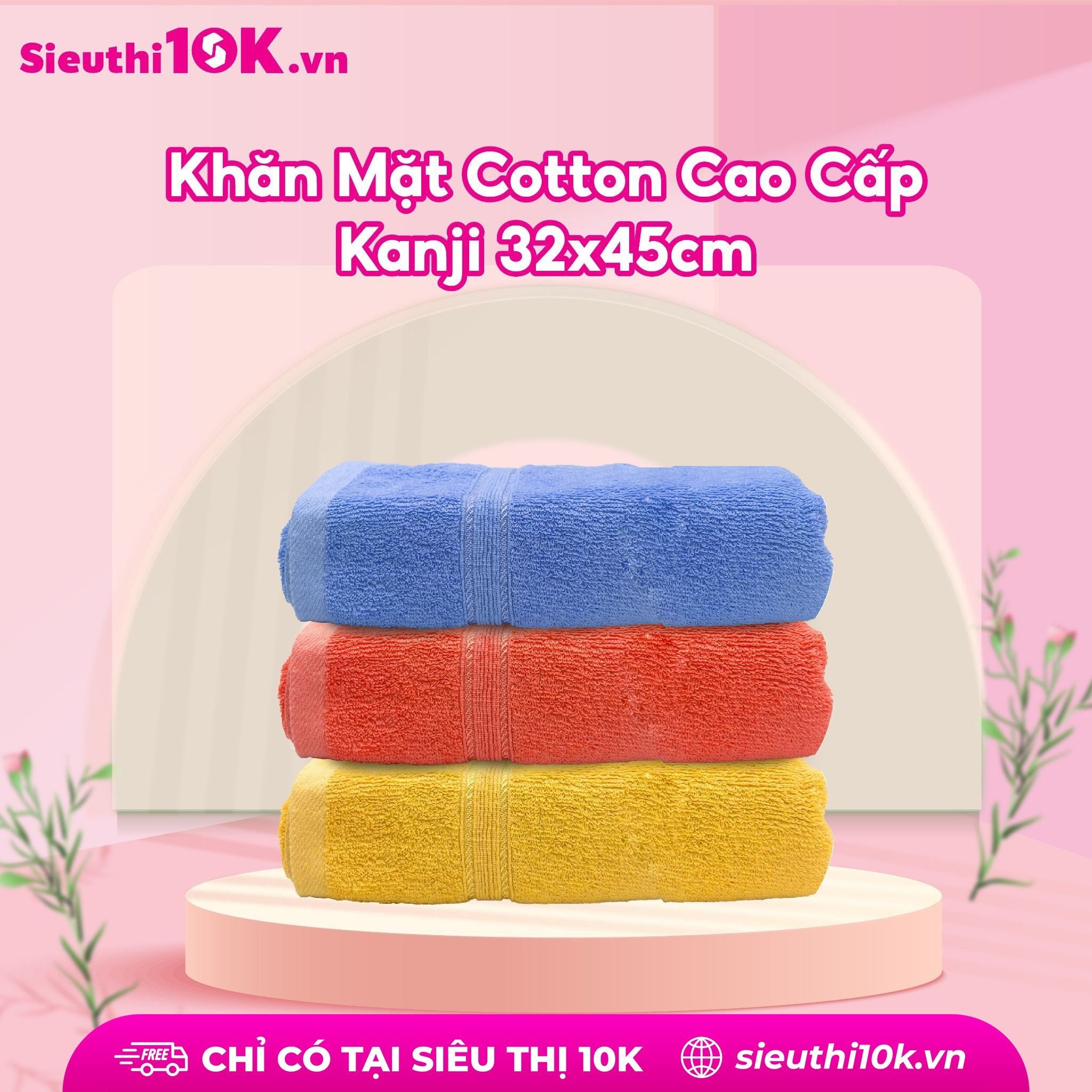  Khăn Mặt Cotton Cao Cấp Kanji 