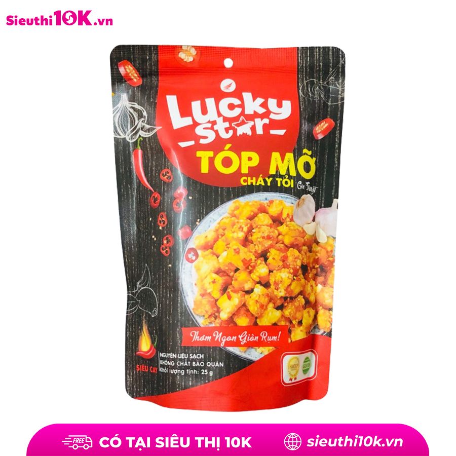  Tóp mỡ Lucky Star cháy tỏi 25g 