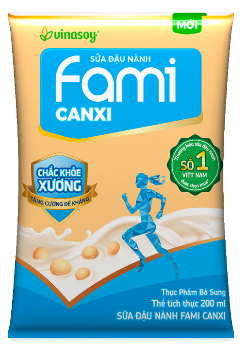  Sữa đậu nành Fami nguyên chất/fami canxi bịch 200ml 