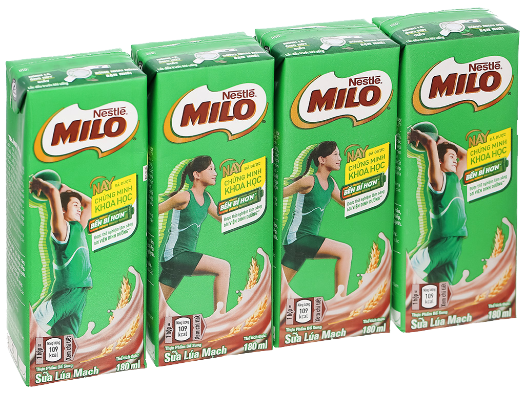  Sữa Milo có đường Lốc 4 hộp 110ml/180ml 