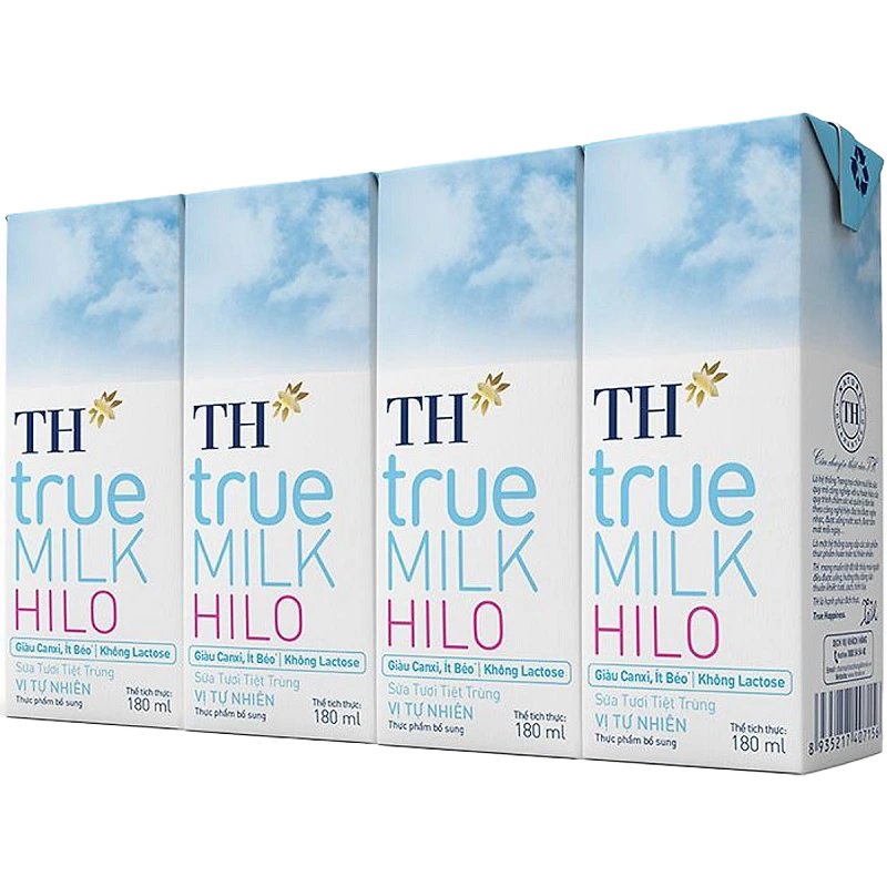 Sữa tươi tiệt trùng TH True Milk vị tự nhiên Hilo lốc 4*180ml 