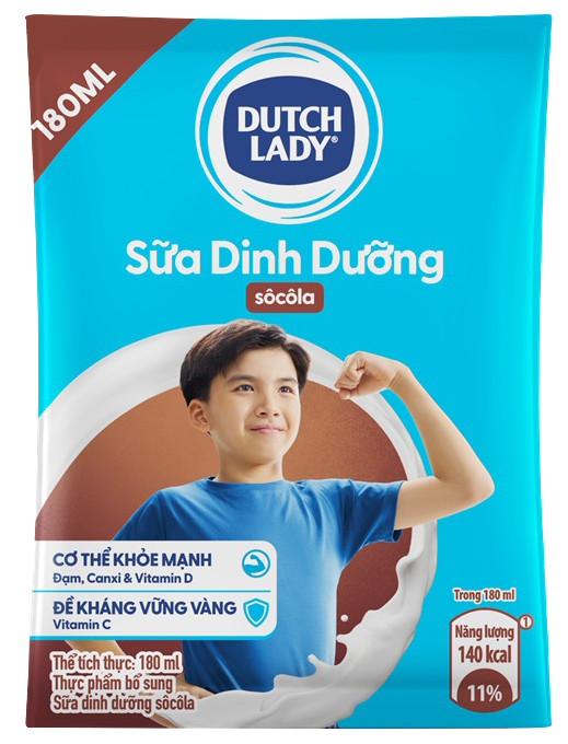  Sữa tiệt trùng vị socola/dâu CGHL bịch 180ml 