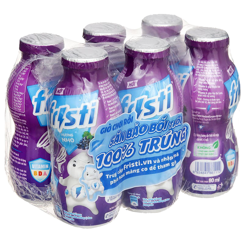  Sữa trái cây chai cam/dâu/nho/táo Fristi Lốc 4*80ml 