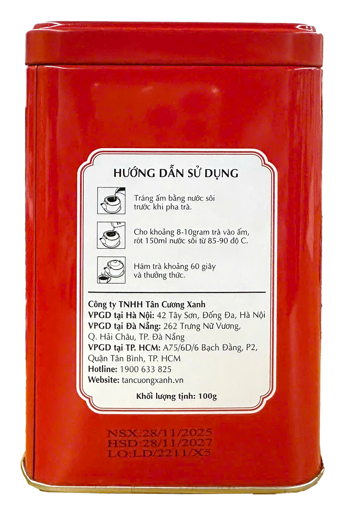  Trà Tân Cương Thái Nguyên QT10  Hộp Đỏ 100gr 