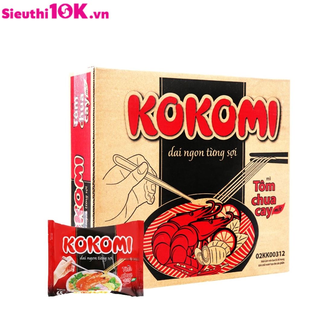  Mì Kokomi tôm chua cay gói 65G 30/T 