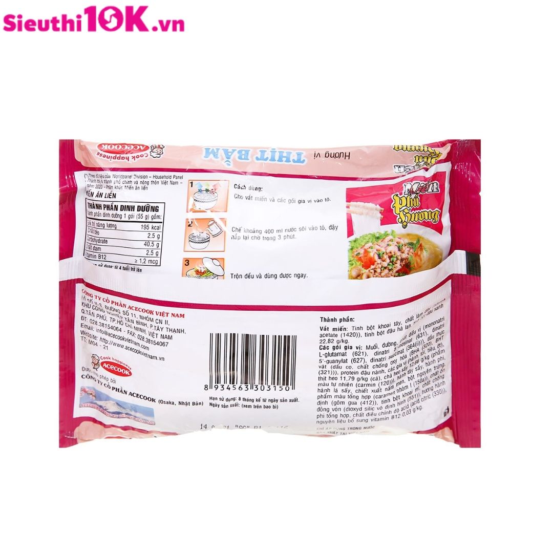  Miến Phú Hương thịt bằm 55g 24/T 