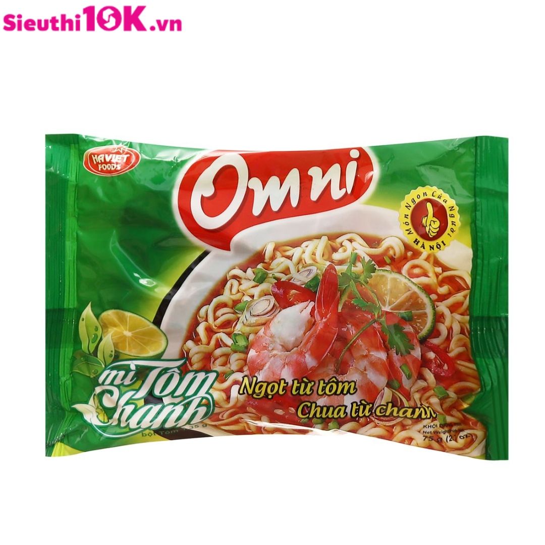  Mì Omni tôm chanh gói 75gr 30/T 