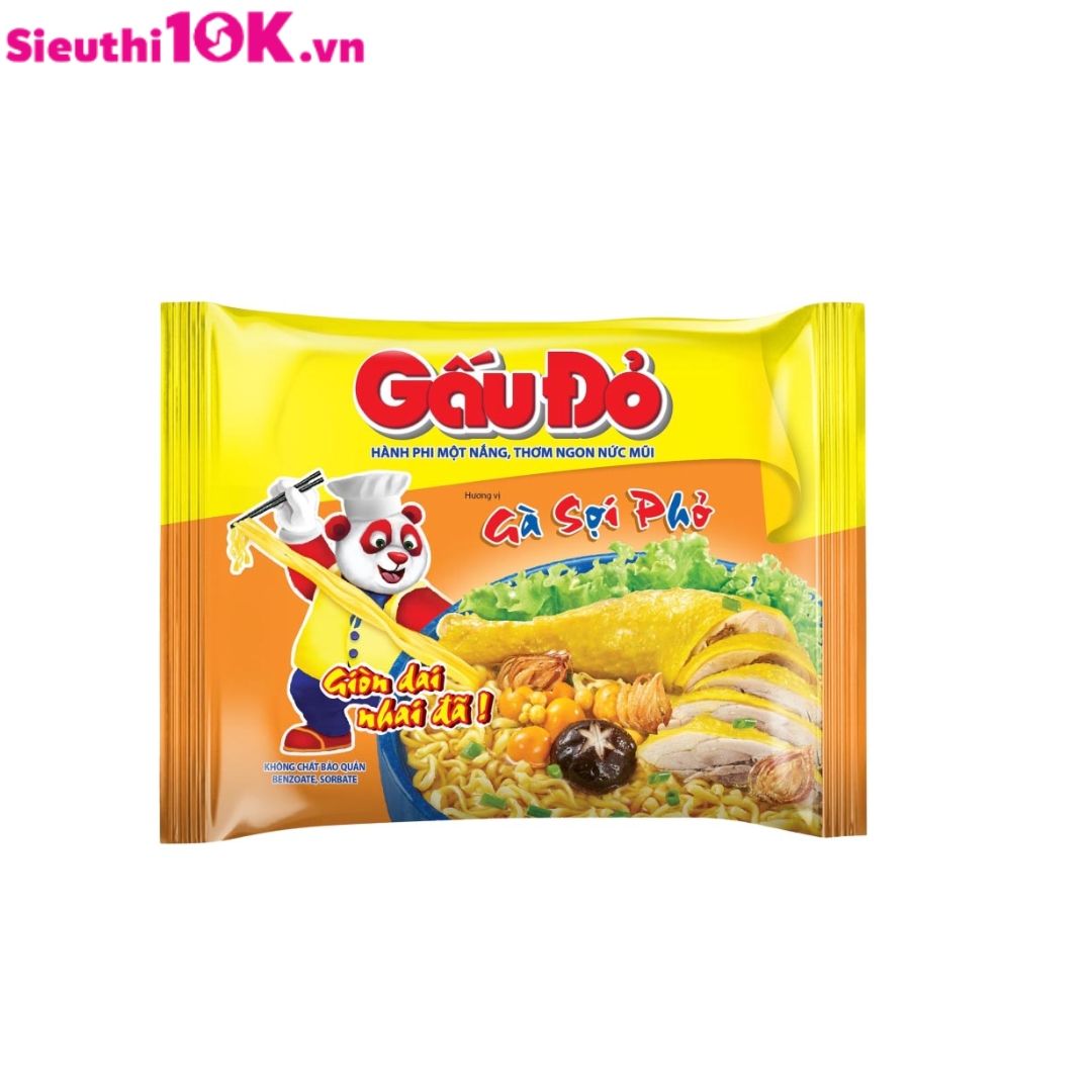  Mì Gấu Đỏ Gà Sợi Phở Gói 63G 30/T 