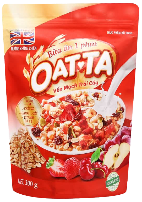  Yến mạch Oatta trái cây/ trái cây phô mai túi 300g 