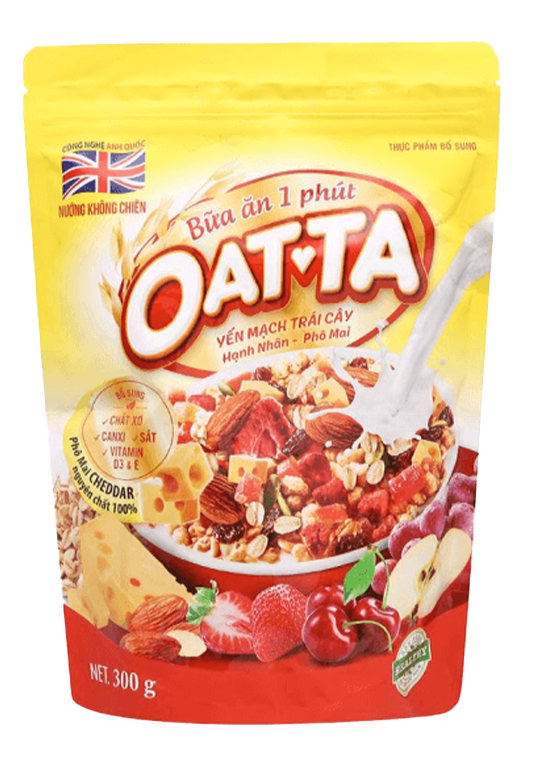  Yến mạch Oatta trái cây/ trái cây phô mai túi 300g 