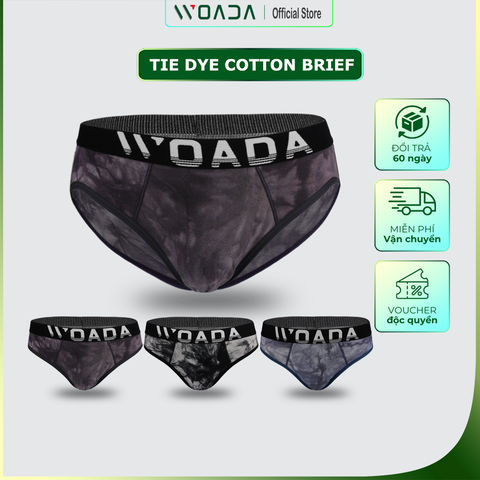  [COMBO 3] Quần Lót Nam Brief Chất Liệu Cotton Nhuộm Tie-Dye Thời Thượng Thương Hiệu WOADA LK168 