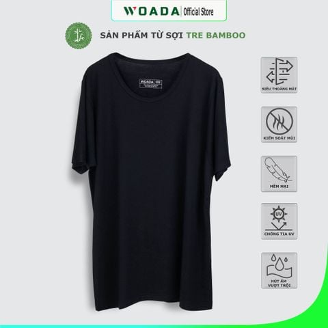  [COMBO 2] Áo Thun Nam Tay Ngắn Chất Liệu Bamboo Cao Cấp Mát Lạnh Thương Hiệu WOADA LKA15 