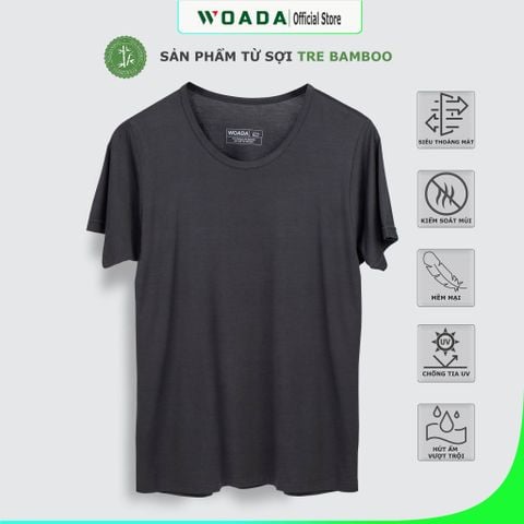  [COMBO 2] Áo Thun Nam Tay Ngắn Chất Liệu Bamboo Cao Cấp Mát Lạnh Thương Hiệu WOADA LKA15 