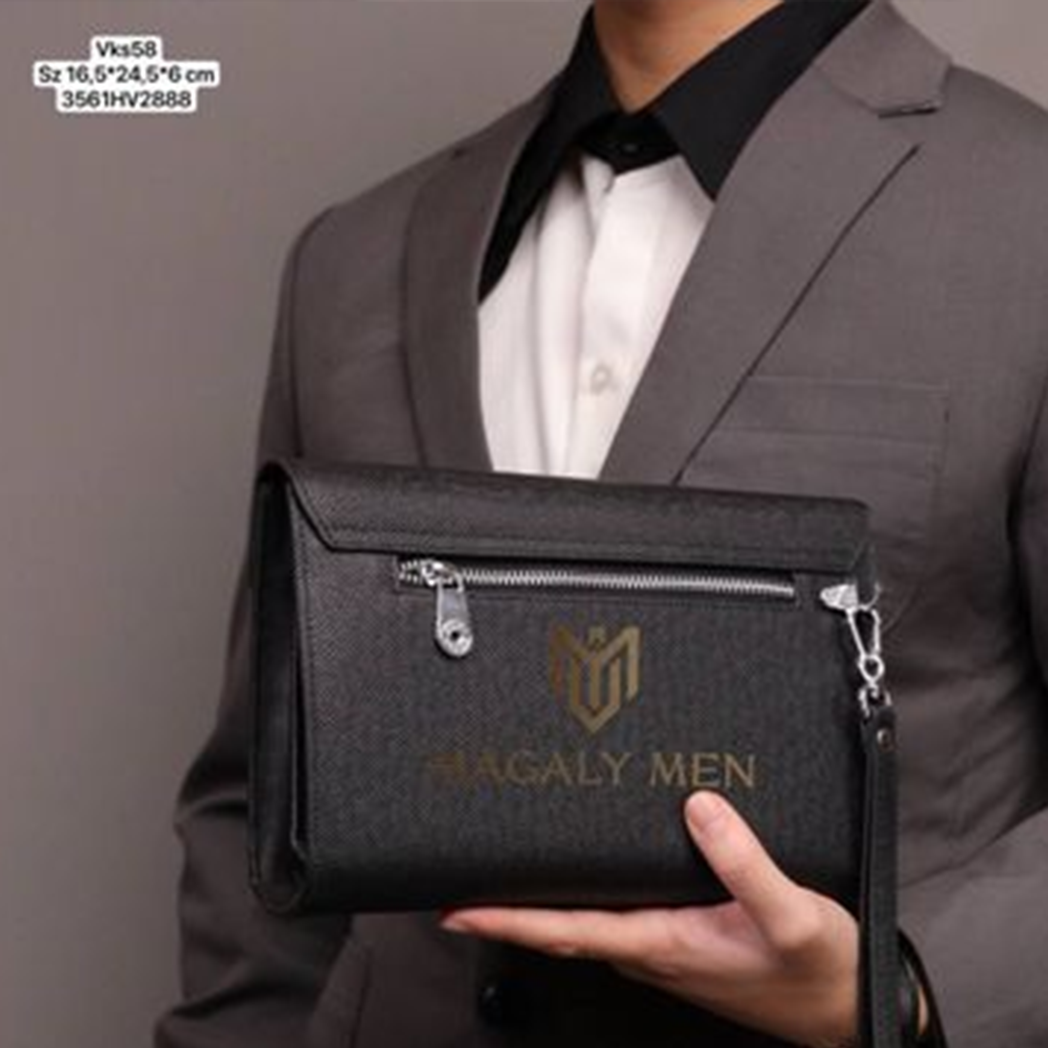 VKS58 Ví Khóa Số, Ví Nam Cầm tay, Clutch Cầm Tay Nam Da Bò Mont Blanc