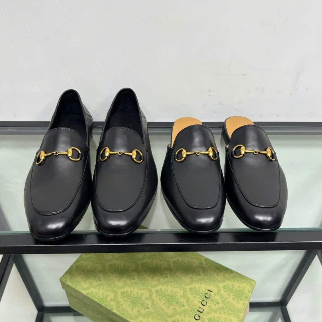 Slippers, Sục da Gucci Princetown màu đen