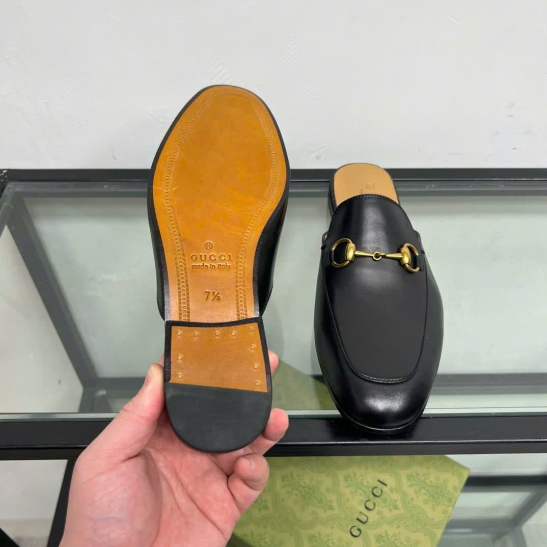 Slippers, Sục da Gucci Princetown màu đen