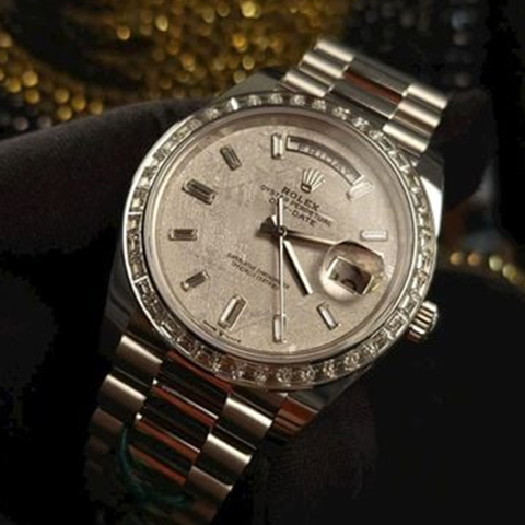 ĐỒNG HỒ CHẾ TÁC ROLEX DAY-DATE 228239 NAM MẶT SỐ THIÊN THẠCH KIM CƯƠNG Moissnnite