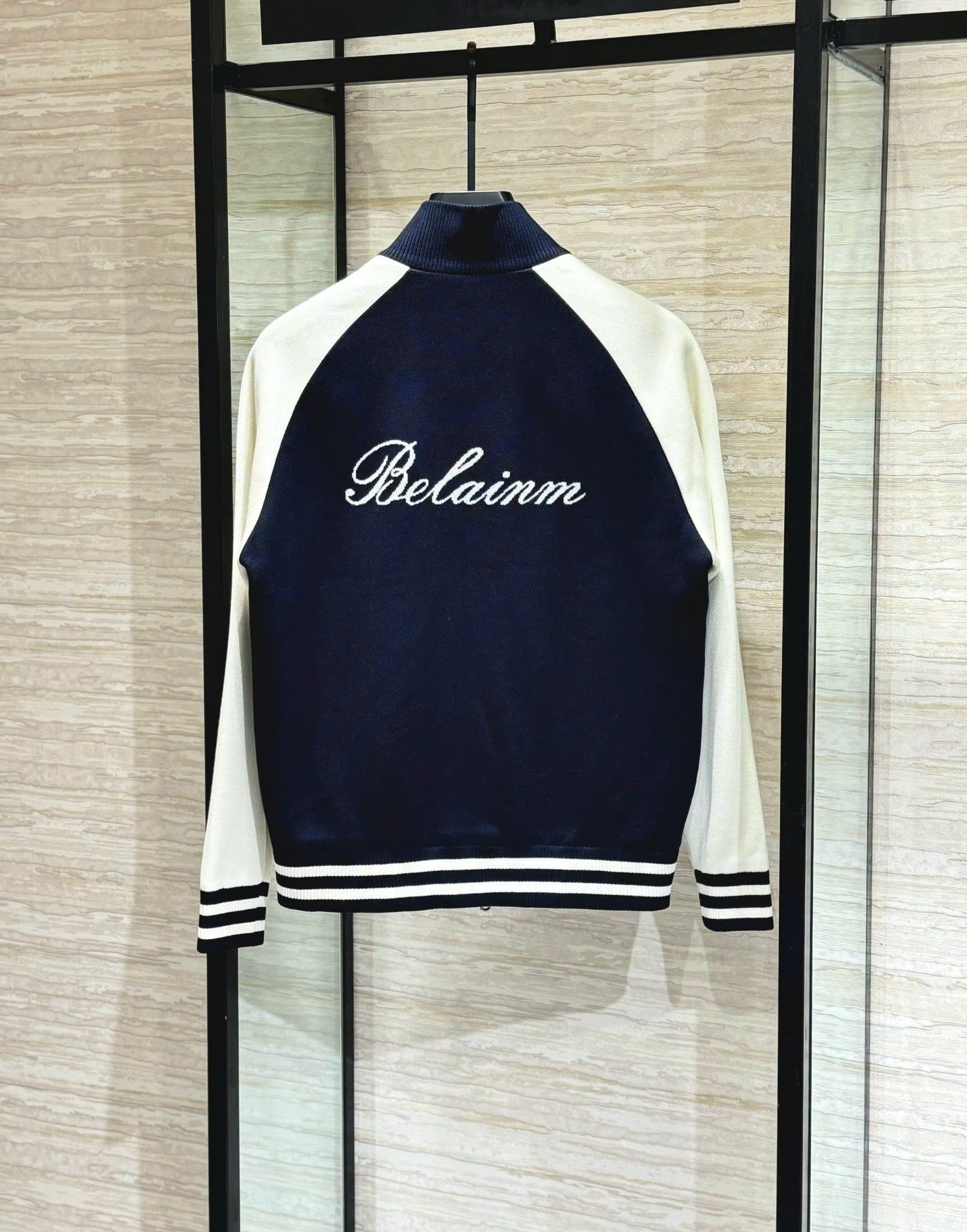 Áo khoác Varsity thêu logo Balmain