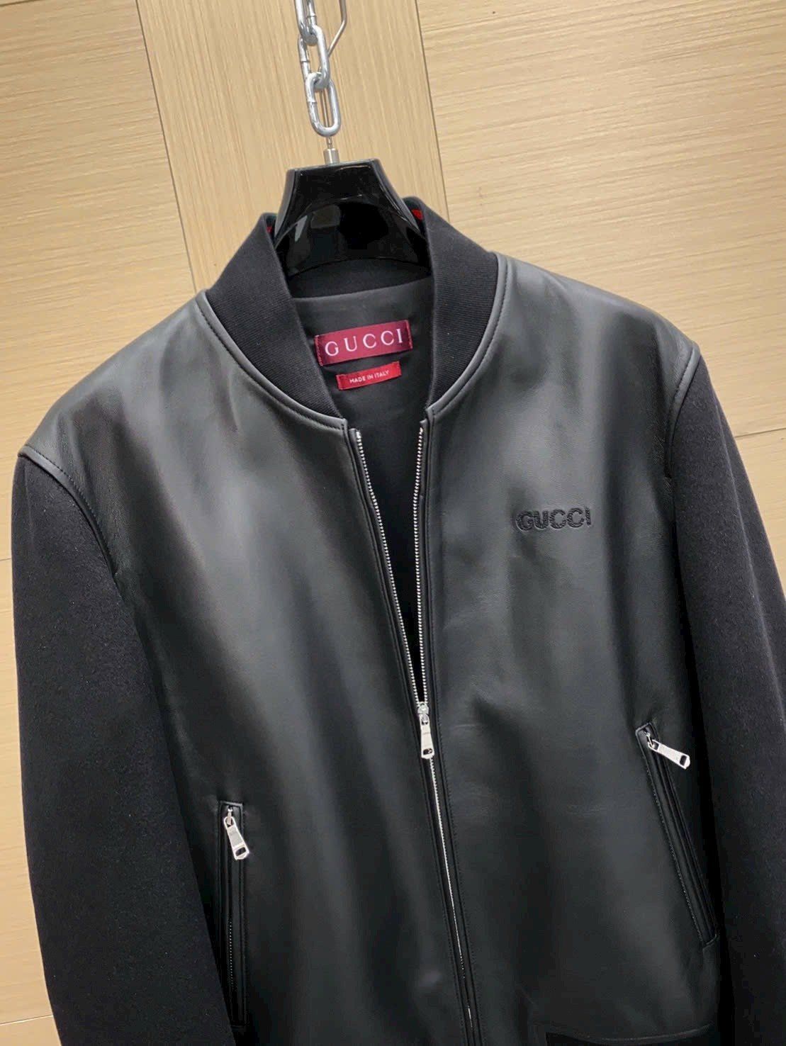 Áo khoác bomber Gucci da Nappa và vải dệt kim