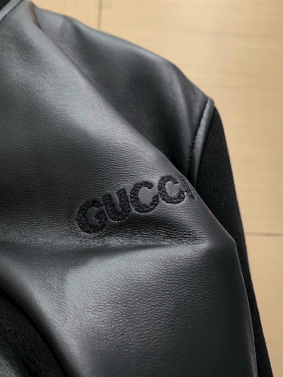 Áo khoác bomber Gucci da Nappa và vải dệt kim