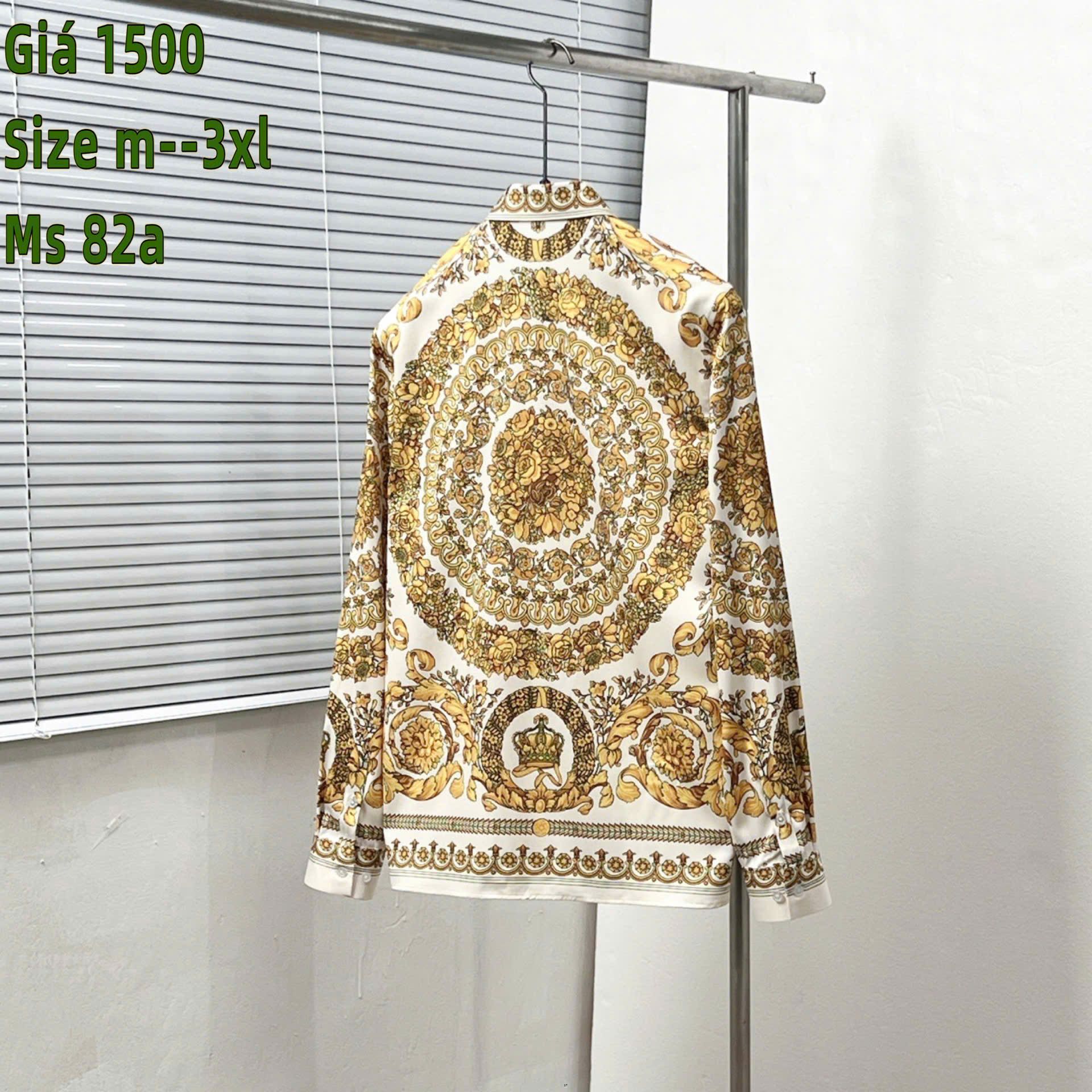 Áo Sơ Mi lụa họa tiết Barocco Versace