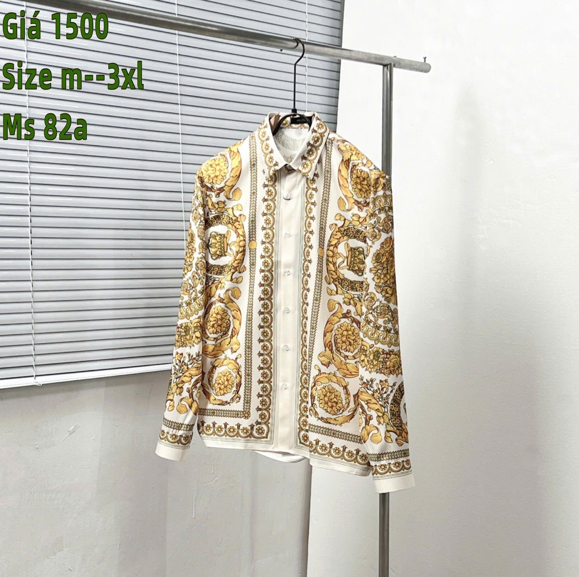 Áo Sơ Mi lụa họa tiết Barocco Versace