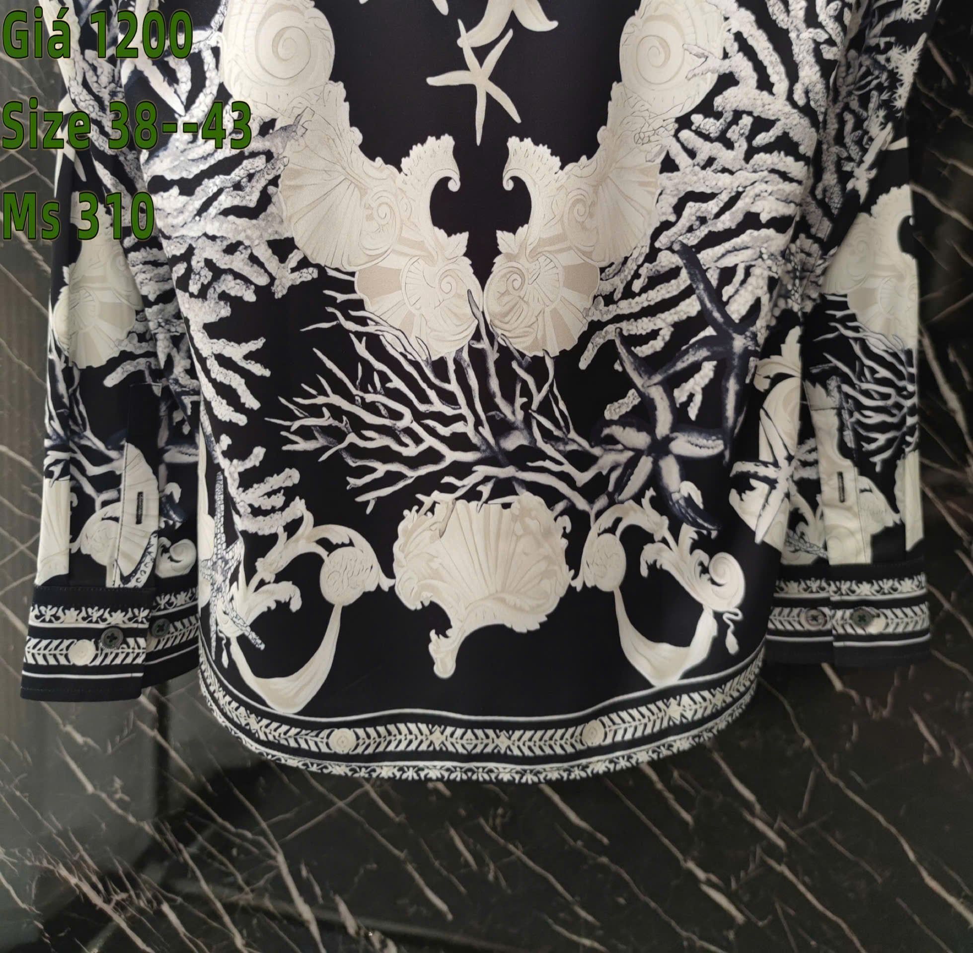 Áo Sơ Mi Lụa Cao Cấp Versace Barocco Sea
