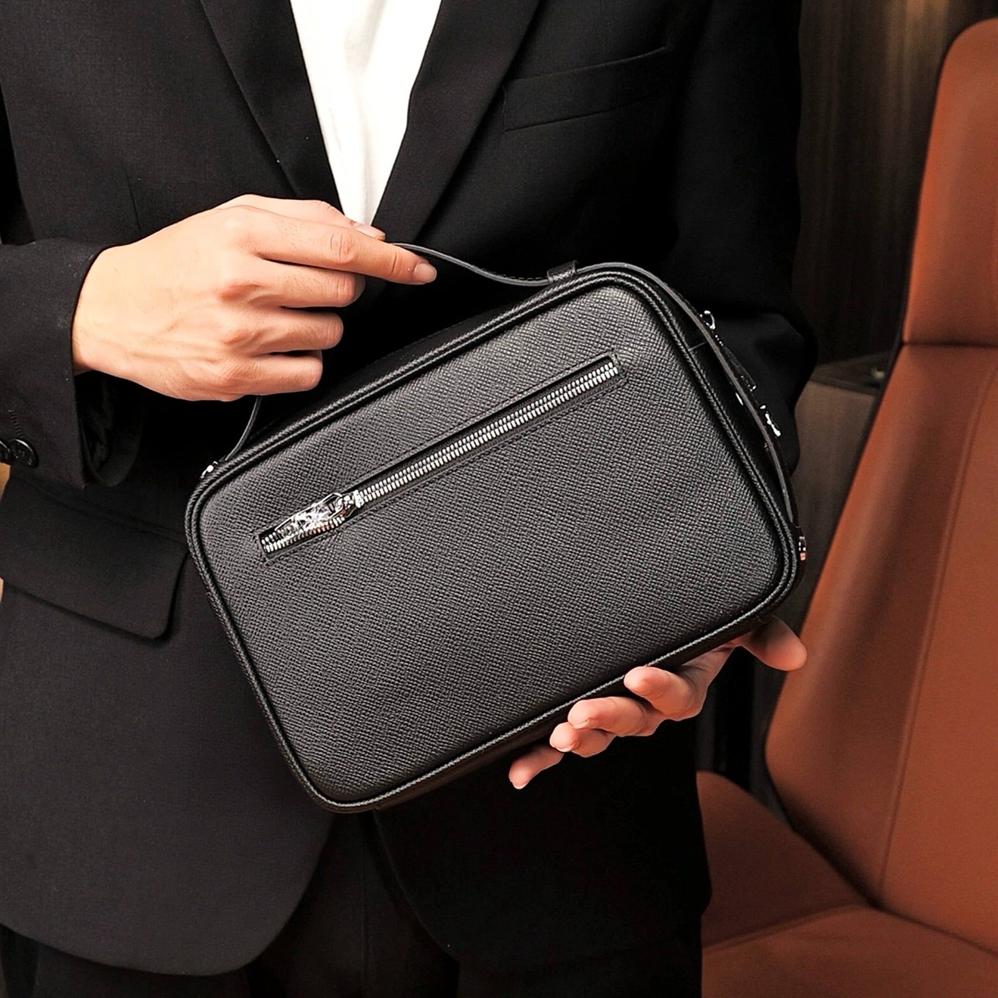 VKS79 Ví Khóa Số, Ví Nam Cầm tay, Clutch Cầm Tay Nam Da Bò Louis Vuitton