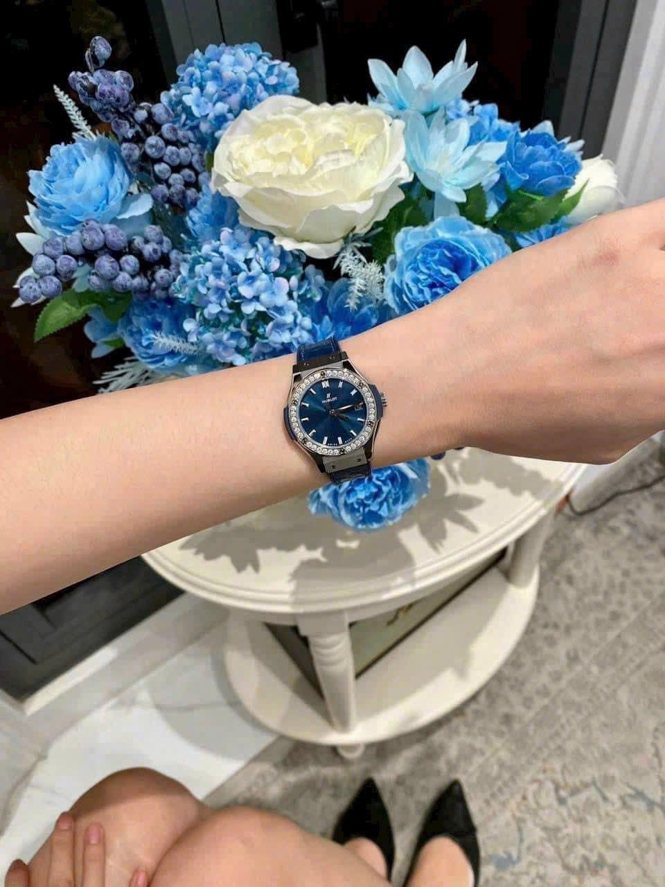 Đồng hồ Cặp đôi Hublot Classic Fusion Blue Titanium Diamonds