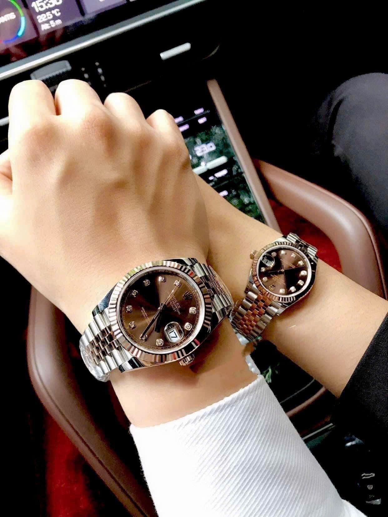 Cặp Đồng hồ Rolex Datejust và Lady-Datejust Brown dial