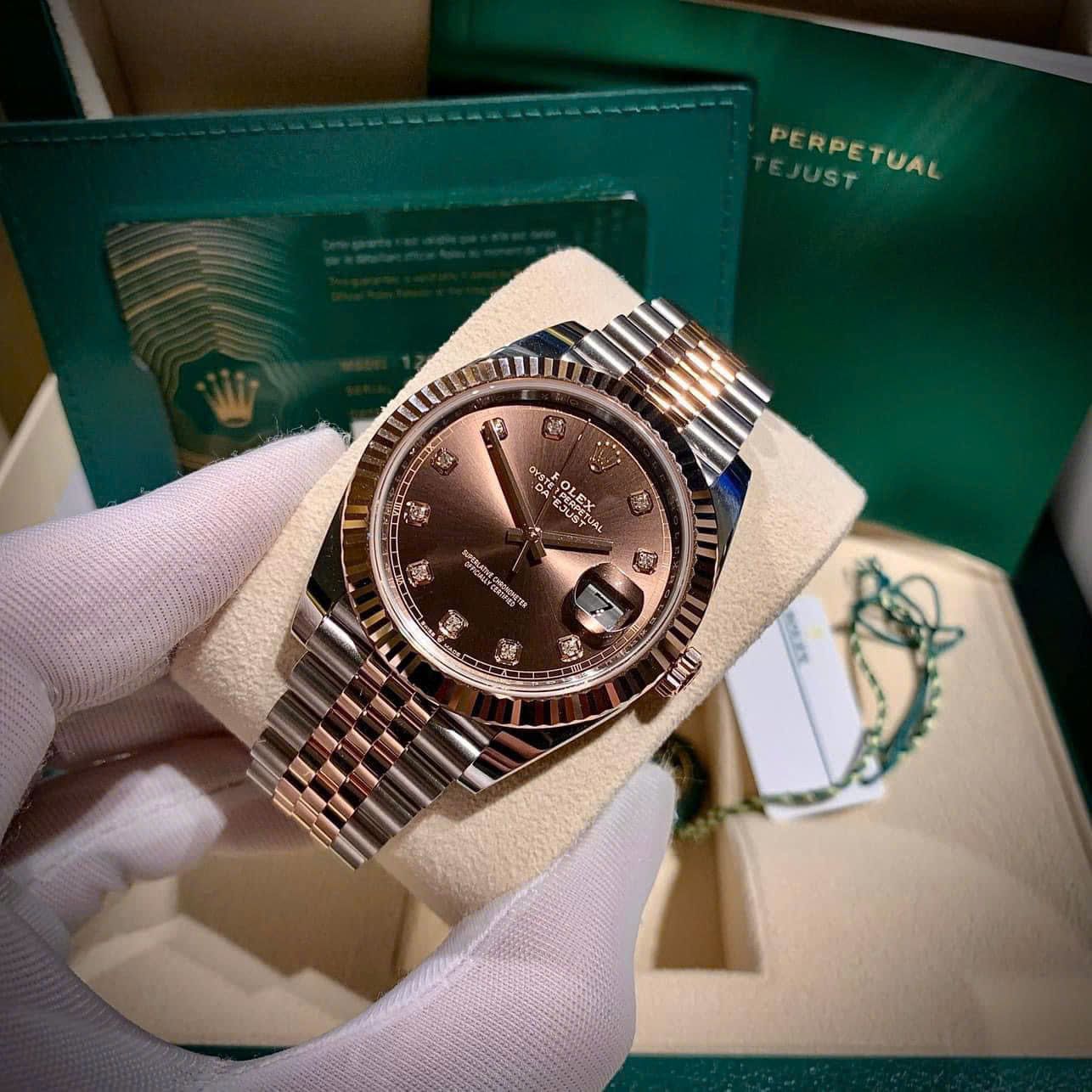 Cặp Đồng hồ Rolex Datejust và Lady-Datejust Brown dial