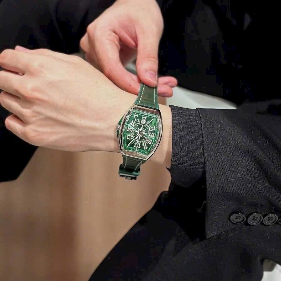 Franck Muller Vanguard Yachting V 45 SC DT thép không gỉ màu xanh lá cây