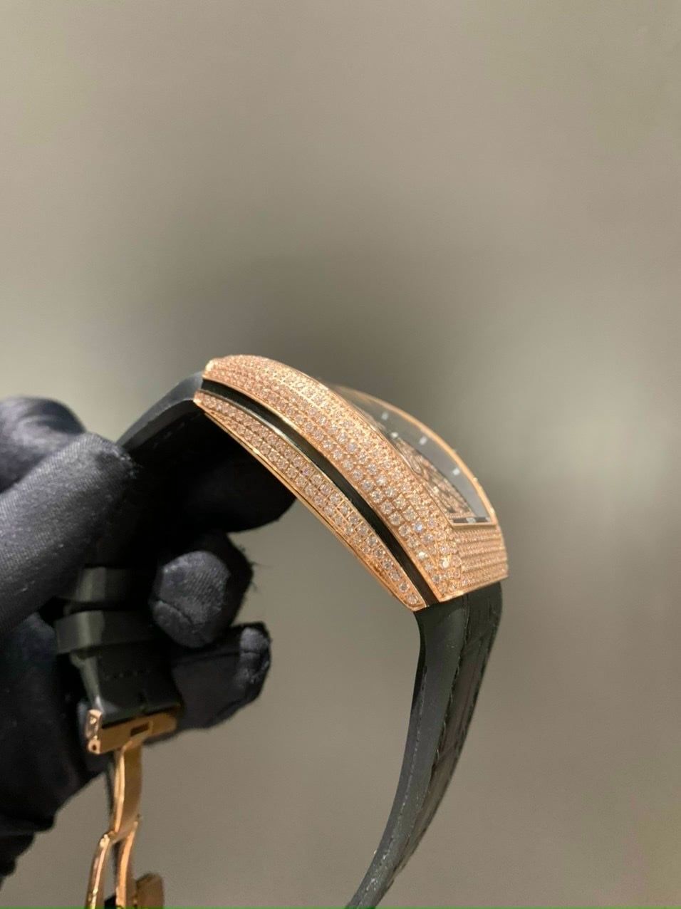 Franck Muller Vanguard Rose Gold Pave Diamonds V41 Lên Kim Cương